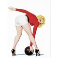 Pin Up Blonde Bending Over To Pick Up Poster Print (36 x 54)
