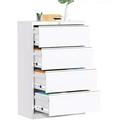 Supeer Four Drawer Metal Lateral File Cabinet Storage White File Cabinet with Large Deep Drawers Locking Wide File Cabinet for School Office Home Assembly Required