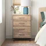 Sand & Stable™ Baby & Kids Arlen 4-Drawer Chest Weathered Oak and Matte Black Wood in Brown | 41 H x 29 W x 18.25 D in | Wayfair 13484