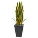 Nearly Natural 3-1/2 H Sansevieria Artificial Plant With Planter 42 H x 12 W x 12 D Black/Green