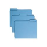 Smead File Folders with Reinforced Tab Letter - 8 1/2 x 11 Sheet Size - 3/4 Expansion - 1/3 Tab Cut - Top Tab Location - Assorted Position Tab Position - 11 pt. Folder Thickness - Blue - 1.09 oz -