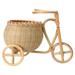 Holderrattan Desktop Organizer Basket Woven Makeup Brush Wheelbarrow Decorative Ornament Shapedwicker Cupdecor Table