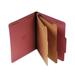 Universal UNV10270T 6-Section 2-Divider Pressboard Classification Folders - Letter Red (10/Box)
