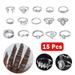 SAYLITA 15 Pcs Knuckle Stacking Rings for Women Teen Girls Boho Vintage Finger Rings Stackable Gold Silver Midi Rings Set Multiple Rings Set