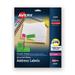 Avery High-Visibility Permanent Laser ID Labels 1 x 2.63 Asst. Neon 450/Pack (5979)