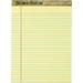 TOPS Second Nature Ruled Canary Writing Pads - 50 Sheets - 0.34 Ruled - Red Margin - 15 lb Basis Weight - 8 1by2 x 11