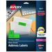 Avery Neon Address Labels with Sure Feed for Laser Printers 1 x 2 5/8 750 Green Labels (5971)