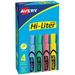 Avery Hi-Liter Desk-Style Highlighters SmearSafe Chisel Tip 4 Assorted Color Highlighters (17752)