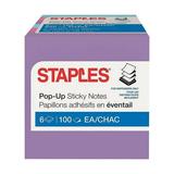 Staples Stickies Pop-Up Notes Assorted Bold Colors 3 x 3 6 Pads/PK 565444