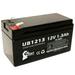Compatible Universal Power Group D5738 Battery - Replacement UB1213 Universal Sealed Lead Acid Battery (12V 1.3Ah 1300mAh F1 Terminal AGM SLA) - Includes TWO F1 to F2 Terminal Adapters