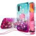 Liquid Quicksand Glitter Cute Phone Case for Jitterbug Smart 3 (2021) for Seniors (aka Lively Smart) Case Ring Kickstand for Girls Women Clear Bling Diamond Phone Case Cover - Pink/Teal