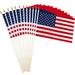 Anley Pack of 12 USA Stick Flag - 18 x 12 Handheld America Gravemarker Stick Flags - 30 Solid Wooden Flag Pole