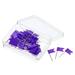 Uxcell Flag Map Push Pins Plastic Head Steel Point Pin Tacks Purple 60 Pack
