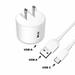 onn. Wall Charging Kit with USB-C to USB Cable White cell phone charger 90 degree folding plug LED power indicator