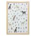 Dog Lover Wall Art with Frame Paw Print Bones and Dog Silhouettes American Foxhound Breed Playful Pattern Printed Fabric Poster for Bathroom Living Room 23 x 35 Umber Beige Grey by Ambesonne