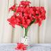 Efavormart 54 EXTRA LARGE Lilies Real Looking Artificial Lily Flowers for DIY Wedding Bouquets Centerpieces - 6 bushes - Red