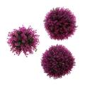 Set of 3 Artificial Topiary 19cm 29cm 34cm Simulation Eucalyptus Ball Shop Mall Supplies Indoor Outdoor Decoration Purple