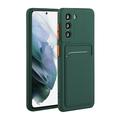 Galaxy S21 Plus Case Slim Soft Fit Shockproof Protection Case Dropproof Non-Slip Silicone Case with Card Slots Soft TPU Bumper Phone Wallet Case for Samsung Galaxy S21 Plus Darkgreen