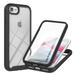 iPhone SE 2022 Case/SE 2020 Case/ iPhone 8 Case / iPhone 7/iPhone 6 Case with Built-in Screen Protector Dteck Full Body Protection Hybrid Rugged Shockproof Case Transparent Clear PC Back Cover Black