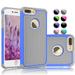 Njjex Phone Case For 5.5 iPhone 8 Plus / iPhone 7 Plus Njjex 2-Piece Shockproof Rugged Rubber Plastic Hard Case Cover For iPhone 8 Plus (2017) / iPhone 7 Plus (2016) -Blue/Grey