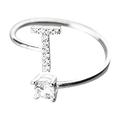 Floleo Clearance Fashionable And Simple Opening 26 Letters With Diamond Ring Ladies Jewelry