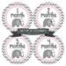 Months in Motion Monthly Baby Girl Milestone Stickers | Pink Grey Elephant