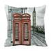 ABPHQTO Red Phone Booth On The Street In London Pillow Case Pillow Cover Pillow Protector Two Sides For Couch Bed 20x20 Inch