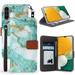 BC Pocket Wallet [Card Slots & ID Window] Case for Samsung Galaxy A13 5G - Aqua Mint Marble