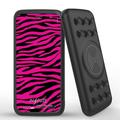 INFUZE Qi Wireless Portable Charger for AT&T Fusion 5G External Battery (12000 mAh 18W Power Delivery USB-C/USB-A Quick Charge 3.0 Ports Suction Cups) - Pink Zebra Stripes