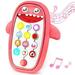 Baby Shark Cell Phone Toy with Removable Teether Case Light up Music & Adjustable Volume Kids Play & Learn Fake Phone for Infant & Toddler Preschool Birthday Gift for Girl Boy 18+ Months (Red)