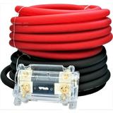 AT 0 Gauge Wire Red / Black Amplifier Amp Power/Ground Cable 1/0 Set - Free Fuse