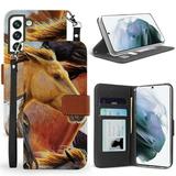 BC Pocket Wallet [Card Slots & ID Window] Case for Samsung Galaxy S22+ Plus - Wild Horses