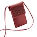 harmtty Women Hollow Touched Screen Faux Leather Mini Crossbody Shoulder Bag Phone Purse Red