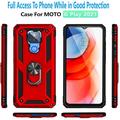 Motorola Moto G Play 2021 Case [Not fit for Motorola Moto G Power/ Moto G Stylus] STARSHOP Drop Protection Ring Kickstand Cover- Red