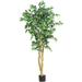 Nearly Natural 5208 5 Ficus Silk Tree- Green