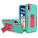 Allytech Case for iPhone X 2017/iPhone XS 2018 5.8 TPU + PC Hybrid Shockproof Cover with Magnetic Car Mount Flip Kickstand Non-Slip Rugged Case for iPhone XS/ iPhone X Green+Rose