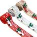 3PCS Christmas Ribbon with Wire Decorations for Tree Wreaths Crafts Gift Wrapping Vintage Truck Wired Burlap Ribbon 1.97