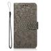 TOP SHE Embossed Three Cards PU Leather Folding Folio Case with Cards Holder Pocket Lanyard Anti-Scratch Shockproof Bumper Cover Personalized Case For Samsung Galaxy A72 Gray