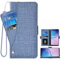 Compatible with Samsung Galaxy S10e Wallet Case Wrist Strap Leather Flip Cover Card Holder Stand Phone Cases Cell for Glaxay S10e Women Men - Blue