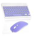 Rechargeable Bluetooth Keyboard and Mouse Combo Ultra Slim Full-Size Keyboard and Mouse for Dynabook Tecra A50-J1511 Laptop and All Bluetooth Enabled Mac/Tablet/iPad/PC/Laptop - Violet Purple