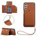 Mantto Wallet Phone Case for Samsung Galaxy A13 5G 6.5 inch Stylish Luxury PU Leather Shockproof Flip Back Card Slots Holder with Detachable Lanyard Strap Cover.For Samsung Galaxy A13 5G Brown