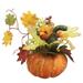 Artificial Pumpkins Table Home Decor Mini Fake Pumpkins with Artificial Flowers for Christmas House Wedding Party Ornaments Home Store Table Centerpiece Decor