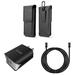Holster and Wall Charger Bundle for Nokia C100: Vertical Double Belt Pouch Case (Black) and UL Certified 18W Dual USB Port (Type-C & USB-A) Power Adapter