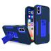 Allytech Case for iPhone X 2017/iPhone XS 2018 5.8 TPU + PC Hybrid Shockproof Cover with Magnetic Car Mount Flip Kickstand Non-Slip Rugged Case for iPhone XS/ iPhone X Darkblue+Sapphire