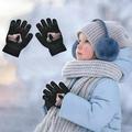 MRULIC Gloves for women Belt Gloves Knitted Printed Creative Gloves Car Fashion Phone Mobile Kids Screen GlovesGloves Mittens C + One size