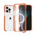 Dteck iPhone 13 Pro Magnetic Case Built in Magnets Compatible with MagSafe Clear Hard PC Back Cover + Soft TPU Shockproof Air-Guard Corners Protective Case for iPhone 13 Pro 6.1 2021 Orange