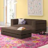 Isabelle & Max™ Altermease Zipline Sofa & Large Ottoman 3 in 1 Fold Out Sofa, Big Polyurethane in Brown | 18 H x 54 W x 26 D in | Wayfair