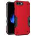 Dteck iPhone 8 Plus Case Phone Case iPhone 7 Plus Heavy Duty 2 in 1 Hybrid Rugged Shockproof Case Hard PC Soft TPU Bumper Cover for Apple iPhone 8 Plus/7 Plus Support Wireless Charging Red