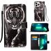 Elepower for iPhone 14 Pro 6.1 2022 Flip Wallet Case PU Leather Case with Card Slot Kickstand & Wrist Strap Durable Shockproof Protective Case for iPhone 14 Pro Women Men Black Tiger