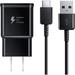 Adaptive Fast Charging Wall Charger and 5-Feet USB Type C Cable Kit Bundle Compatible with Kyocera DuraXE Epic and Other Smartphones Fast Charger Kit - Black